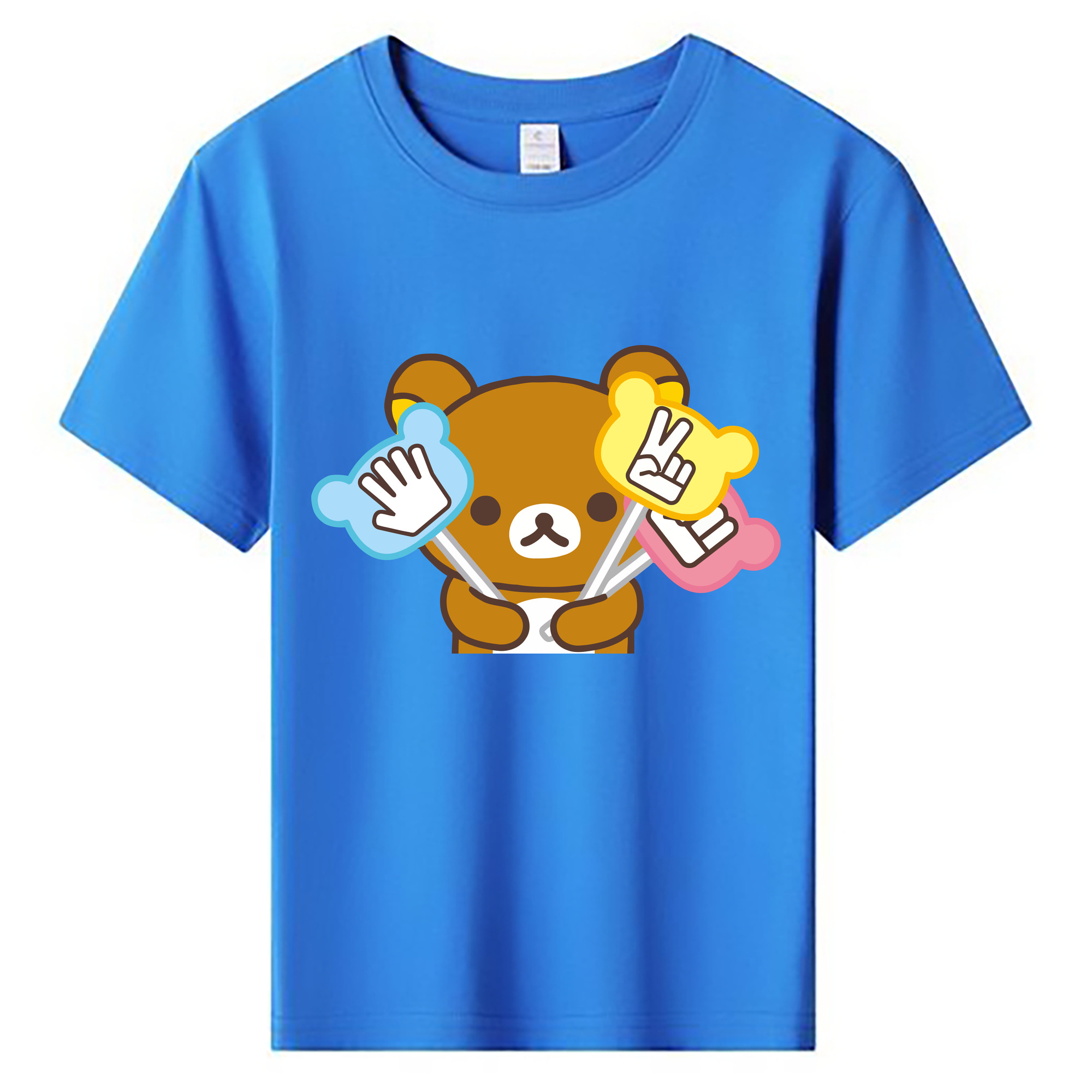 （画像用） リラックマ リラックマ キイロイトリ Rilakkuma Korilakkuma Kiiroitori 綿100％キッズTシャツ（フロントプリント）